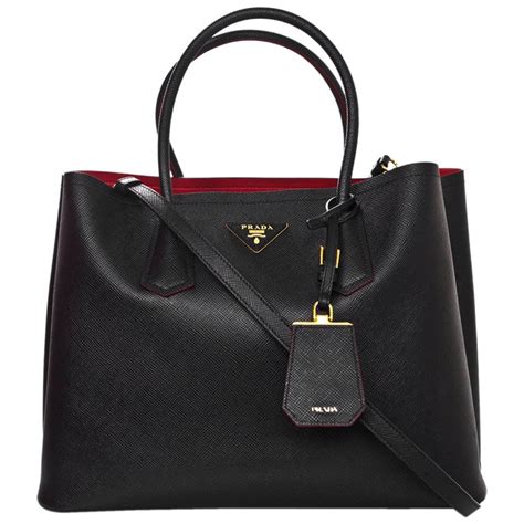 prada handbag black and red|prada black saffiano bag.